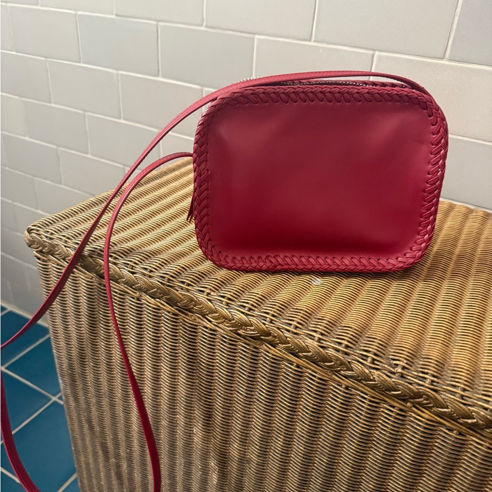 Beklina red Leather Crossbody Bag